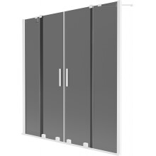 Mexen Velar Duo Badewannenfaltwand 2-flügelig verschiebbar 140 x 150 cm, grafit, weiß - 896-140-000-42-20