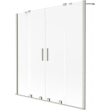 Mexen Velar Duo vanová zástěna 2-dílná posuvná 160 x 150 cm, mat, kartáčovaný nikl - 896-160-000-32-97