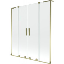 Mexen Velar L Duo kádparaván 2-szárnyú tolóajtós 160 x 150 cm, átlátszó, arany - 896-160-003-02-50