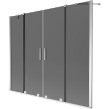 Mexen Velar Duo Badewannenfaltwand 2-flügelig, verschiebbar 170 x 150 cm, Graphit, Chrom - 896-170-000-42-01