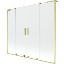 Mexen Velar L Duo paravan cadă 2-panouri glisante 180 x 150 cm, transparent, auriu periat - 896-180-003-02-55