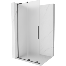 Mexen Velar L ścianka prysznicowa rozsuwana Walk-in 90 x 200 cm, szron 8 mm, gun gray szczotkowany - 871-090-003-33-66