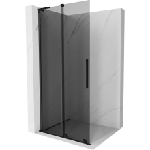 Mexen Velar L perete de duș glisant Walk-in 100 x 200 cm, grafit 8 mm, negru - 871-100-003-43-70