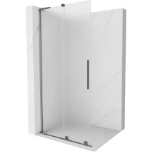 Mexen Velar L ścianka prysznicowa rozsuwana Walk-in 100 x 200 cm, szron 8 mm, gun metal - 871-100-003-33-95