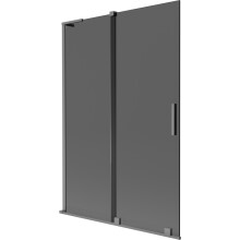 Mexen Velar L Badewannenfaltwand 2-flügelig verschiebbar 120 x 150 cm, Graphit, Gun Metal - 896-120-003-41-95