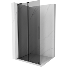 Perete de duș culisant Mexen Velar L Walk-in 110 x 200 cm, grafit 8 mm, gri armat periat - 871-110-003-43-66