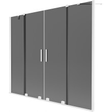 Mexen Velar Duo Duschwand 2-flügelig, verschiebbar 200 x 150 cm, graphit, weiß - 896-200-000-42-20