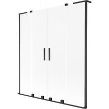 Mexen Velar L Duo vanová zástěna 2křídlová posuvná 140 x 150 cm, mat, černá - 896-140-003-32-70