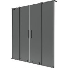 Mexen Velar L Duo vanová zástěna 2křídlová posuvná 140 x 150 cm, grafit, gun metal - 896-140-003-42-95