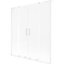 Mexen Velar L Duo paravan de baie cu 2 uși glisante 160 x 150 cm, mat, alb - 896-160-003-32-20