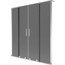 Mexen Velar L Duo vanová zástěna 2křídlá posuvná 160 x 150 cm, grafit, chrom - 896-160-003-42-01