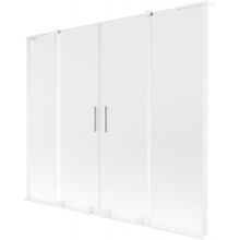 Mexen Velar L Duo dvoukřídlá zasouvací vanová zástěna 170 x 150 cm, matná, bílá - 896-170-003-32-20