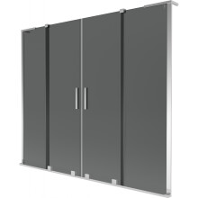 Mexen Velar L Duo Badewannenabtrennung 2-teilig verschiebbar 170 x 150 cm, Graphit, Chrom - 896-170-003-42-01