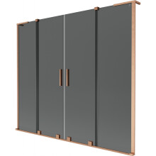 Mexen Velar L Duo Badewannenwand 2-flügelig, verschiebbar 170 x 150 cm, Graphit, gebürstetes Kupfer - 896-170-003-42-65