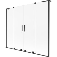 Mexen Velar L Duo paravan de baie cu 2 panouri culisante 180 x 150 cm, mat, negru - 896-180-003-32-70
