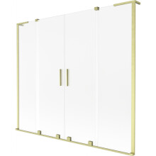 Mexen Velar L Duo paravan cadă, 2 uși glisante, 180 x 150 cm, mat, auriu periat - 896-180-003-32-55
