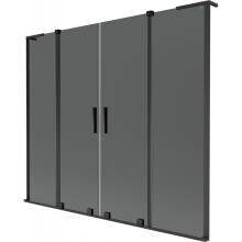 Mexen Velar L Duo Badewannenfaltwand 2-flügelig verschiebbar 180 x 150 cm, grafit, schwarz - 896-180-003-42-70