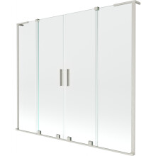 Mexen Velar L Duo vanová zástěna 2křídlová posuvná 180 x 150 cm, transparentní, kartáčovaný nikl - 896-180-003-02-97