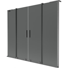 Mexen Velar L Duo vanová zástěna 2dílná posuvná 200 x 150 cm, grafit, gun gray kartáčovaný - 896-200-003-42-66