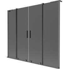 Mexen Velar L Duo kétajtós, toló kádparaván 180 x 150 cm, grafit, gun metal - 896-180-003-42-95