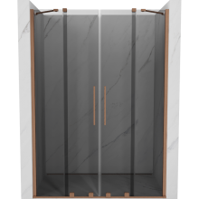 Mexen Velar Duo Schiebetüren 140 cm, Grafit, gebürstetes Kupfer - 871-140-000-42-65