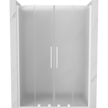 Mexen Velar Duo Schiebetür Dusche 150 cm, Milchglas, Weiß - 871-150-000-32-20