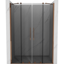 Mexen Velar Duo uși de duș glisante 140 cm, grafit, aur roz - 871-140-000-42-60