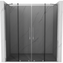 Mexen Velar Duo Schiebetür Dusche 170 cm, Graphit, Chrom - 871-170-000-42-01