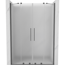 Mexen Velar Duo Schiebeduschtür 140 cm, mattiert, Gun Metal - 871-140-000-32-95