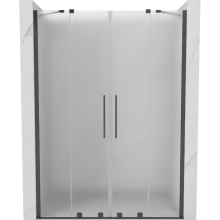 Mexen Velar Duo Schiebetür 140 cm, matt, gebürstetes Gun Gray - 871-140-000-32-66