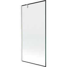 Mexen Next vanová zástěna 1dvéřová 90 x 150 cm, černý vzor, kartáčovaný nikl - 895-090-000-00-70-97