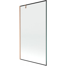 Mexen Next vanová zábrana 1-křídlová 100 x 150 cm, černý vzor, kartáčovaná měď - 895-100-000-00-70-65