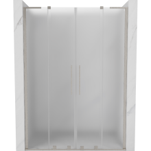 Mexen Velar L Duo Schiebetür Dusche 140 cm, satiniert, gebürsteter Nickel - 871-140-003-32-97
