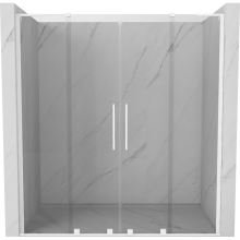 Mexen Velar L Duo Schiebetüren 170 cm, transparent, weiß - 871-170-003-02-20