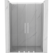 Mexen Velar L Duo Schiebetüren 150 cm, transparent, weiß - 871-150-003-02-20