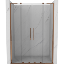 Mexen Velar L Duo Schiebeduschtüren 150 cm, transparent, Roségold - 871-150-003-02-60
