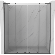 Mexen Velar L Duo Schiebetüren 200 cm, transparent, Gun Metal - 871-200-003-02-95