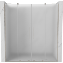 Mexen Velar L Duo Schiebetüren Dusche 170 cm, satiniert, gebürsteter Nickel - 871-170-003-32-97