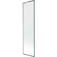 Mexen Next L parawan nawannowy 1-skrzydłowy 50 x 150 cm, czarna ramka, nikiel szczotkowany - 895-050-000-03-70-97