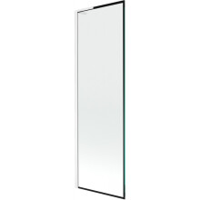 Mexen Next L vanová zástěna 1-křídlá 60 x 150 cm, černý vzor, bílá - 895-060-000-03-70-20