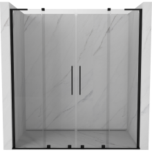 Mexen Velar L Duo uși de duș glisante 180 cm, transparente, negre - 871-180-003-02-70
