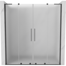 Mexen Velar L Duo uși de duș glisante 180 cm, mat, gun gray periat - 871-180-003-32-66