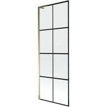 Mexen Next L vanová zástěna 1-dílná 70 x 150 cm, černý vzor, zlatý - 895-070-000-03-77-50