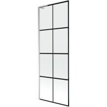 Mexen Next L vanová zástěna jednokřídlá 70 x 150 cm, černý vzor, chrom - 895-070-000-03-77-01