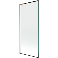 Mexen Next L egyszárnyú kádparaván 80 x 150 cm, fekete mintázat, kefélt réz - 895-080-000-03-70-65