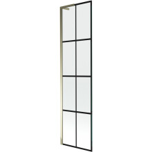 Mexen Next L vanová zástěna 1-křídlová 50 x 150 cm, černá mřížka, zlatá - 895-050-000-03-77-50
