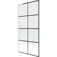 Mexen Next L vanová zástěna 1-křídlová 90 x 150 cm, černý vzor, bílá - 895-090-000-03-77-20