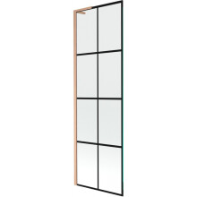 Paravan cadă Mexen Next L cu 1 panou 60 x 150 cm, model negru, cupru periat - 895-060-000-03-77-65