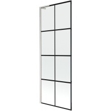 Mexen Next L vanová zástěna 1-křídlová 70 x 150 cm, černý vzor, kartáčovaný nikl - 895-070-000-03-77-97