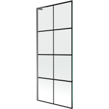 Mexen Next L paraván na vanu, 1-křídlý 80 x 150 cm, černý vzor, gun metal - 895-080-000-03-77-95
